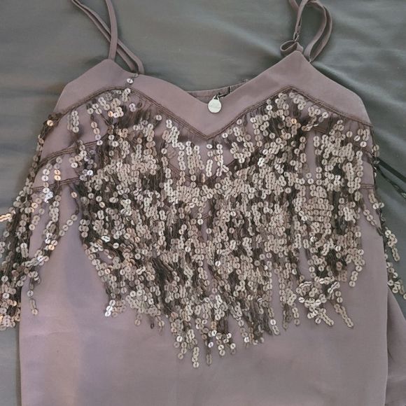 BKE Dusty Purple Sequein Tank - Picture 3 of 6